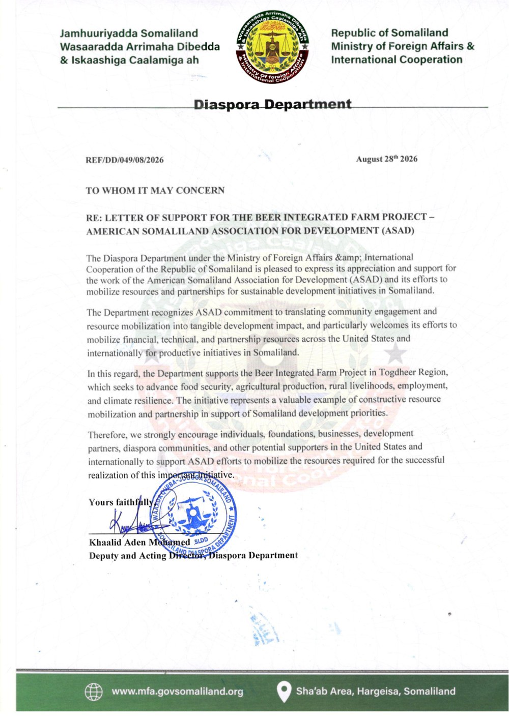 Republic of Somaliland — Ministry of Foreign Affairs