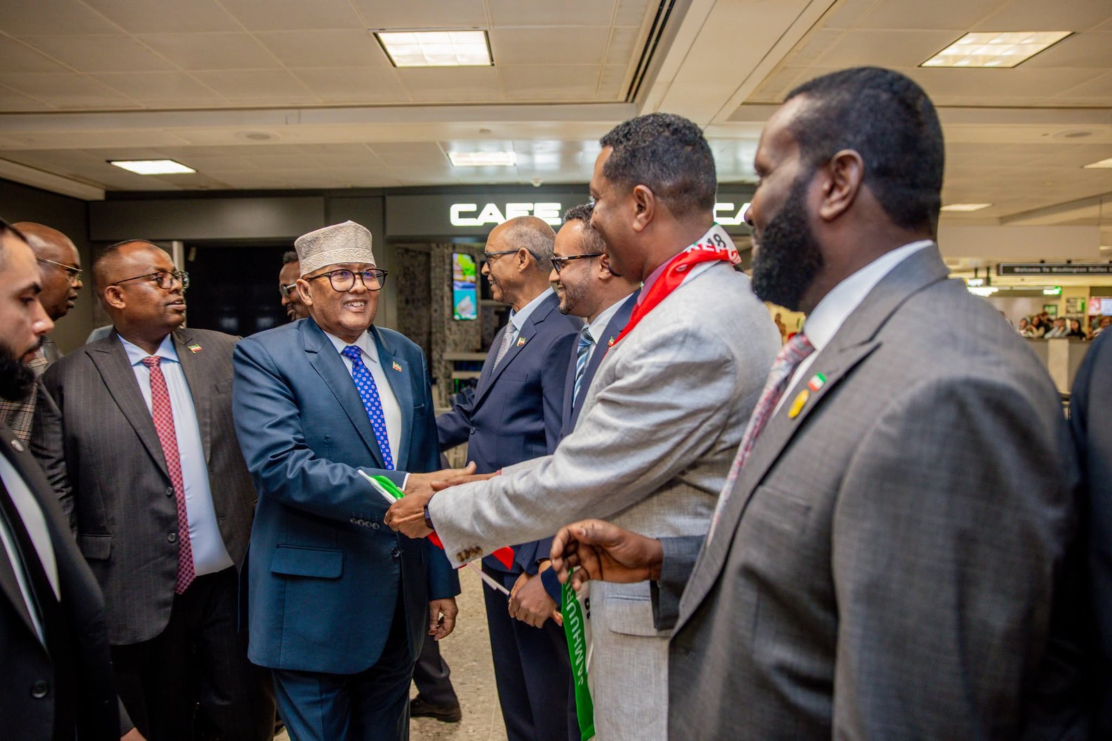 President's delegation greeted by ASAD community members