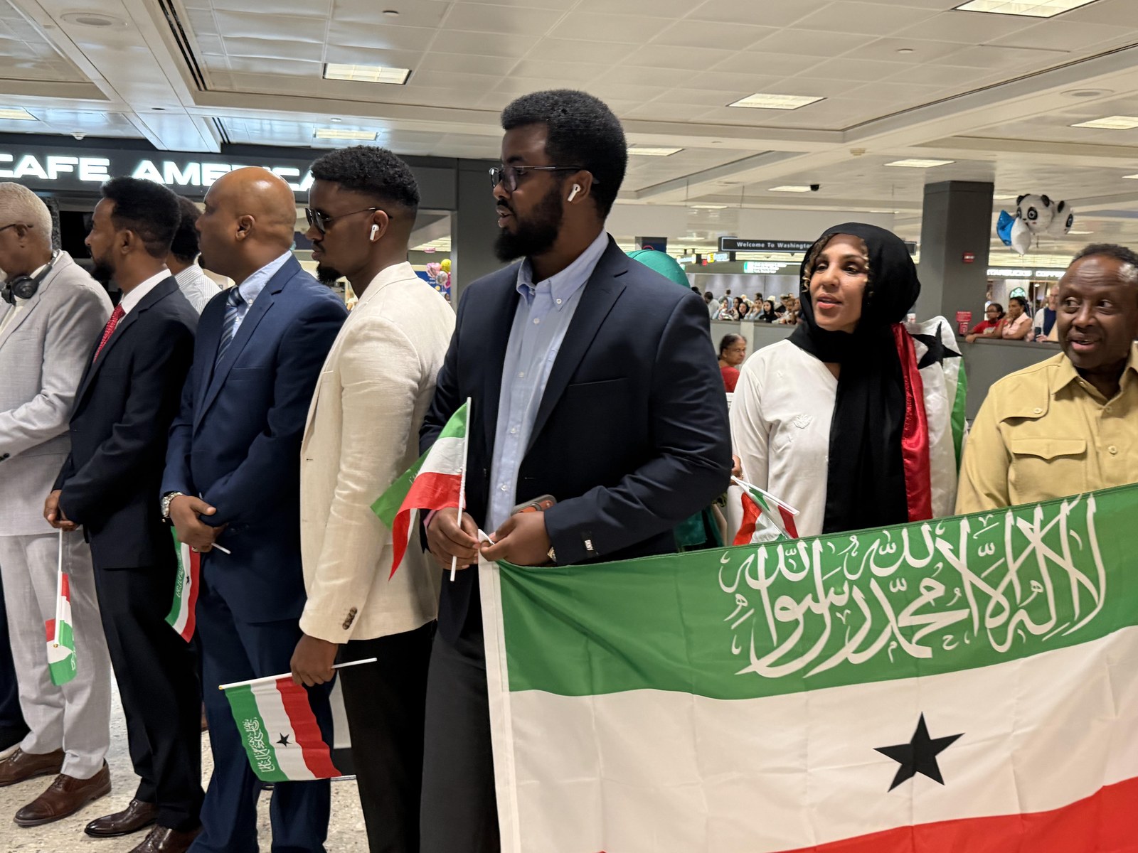 Somaliland-American community gathering for the President's arrival